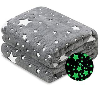 Svítící deka Magic Blanket šedá s hvězdou - 92x165 cm