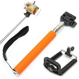 Teleskopická selfie tyč na mobil - oranžová