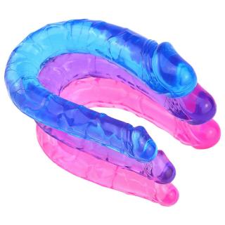 Umělý penis Double - fialový