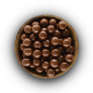 Lísková jádra v mléčné čokoládě 250g ZIP (Pražená jádra lískových ořechů obalovaná v mléčné čokoládě 250g)