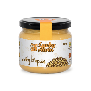 Lucky Alvin Arašídy křupavé 330g (Arašídové máslo Lucky Alvin s kousky arašídů)