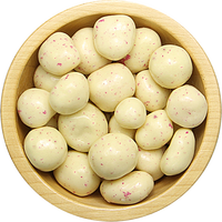 Lyofilizované maliny v bílé čokoládě 100g ZIP (Mrazem sušené maliny obalované v bílé čokoládě)