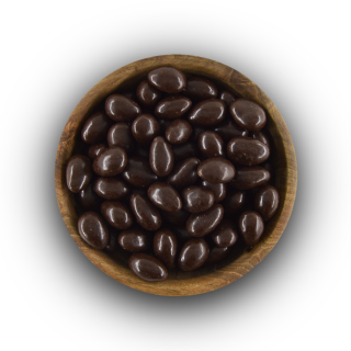 Mandle v hořké čokoládě 250g ZIP (Jádra sladkých mandlí obalovaná v hořké čokoládě)