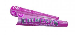 Cigaretové dutinky Elements Pink kónické 3 ks