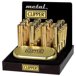 Zlatý Clipper zapalovač v dárkovém balení motiv: Zlatý lesklý