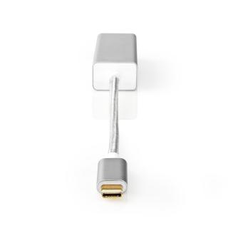 adaptér USB | USB 3.2 Gen 1 | USB Typ-C ™ Zástrčka | RJ45 Zásuvka | Pozlacené | Přímý | 0.20 m | Kulatý | Nylon / Opletený | Hliník | Stříbrná | Box s…