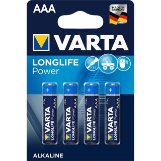 Alkalická baterie VARTA Long Life Power AAA 1.5V, 4ks, VARTA-4903/4B