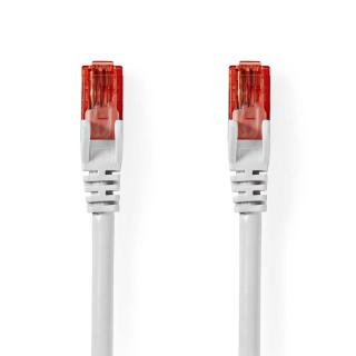 Cat 6 kabel | RJ45 Zástrčka | RJ45 Zástrčka | U/UTP | 10.0 m | Kulatý | PVC | Bílá | Label