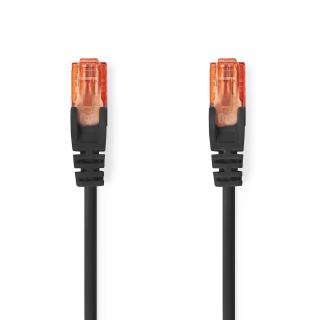 Cat 6 kabel | RJ45 Zástrčka | RJ45 Zástrčka | U/UTP | 2.00 m | Kulatý | PVC | Černá | Label