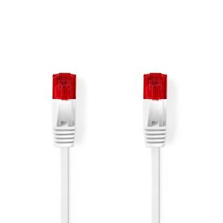 Cat 6 kabel | RJ45 Zástrčka | RJ45 Zástrčka | U/UTP | 2.00 m | Snagless | Plochý | PVC | Bílá | Label