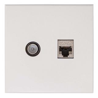 EDC2000 CD Modulaire coax and data wall box incl. white cover plate