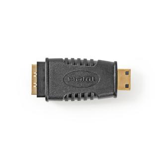 HDMI™ Adaptér | HDMI ™ Mini Connector | HDMI ™ Zásuvka | Pozlacené | Přímý | ABS | Černá | 1 kusů | Blistr