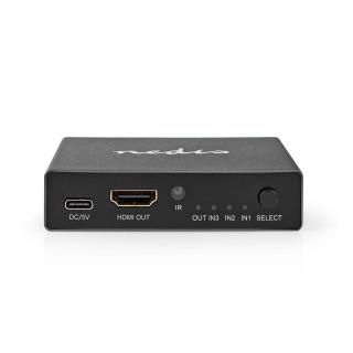 HDMI™ Přepínač | 3 Porty port(s) | 3x vstup HDMI™ | Výstup HDMI ™ | 8K@60Hz | 45 Gbps | Dálkově ovládané | Hliník | Antracit