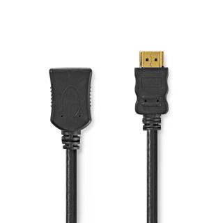 High Speed HDMI™ kabel s Ethernetem | Konektor HDMI ™ | HDMI ™ Zásuvka | 4K@30Hz | 10.2 Gbps | 1.00 m | Kulatý | PVC | Černá | Label