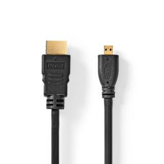 High Speed HDMI™ kabel s Ethernetem | Konektor HDMI ™ | Mikro konektor HDMI ™ | 4K@30Hz | 10.2 Gbps | 2.00 m | Kulatý | PVC | Černá | Box