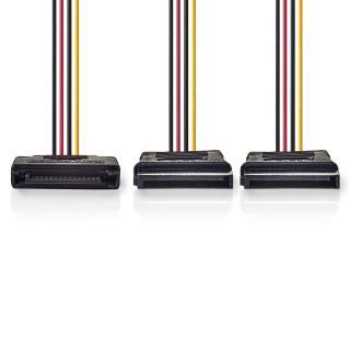 Interní Napájecí kabel | SATA 15kolíkový Zástrčka | 2x SATA 15kolíková Zásuvka | Pozlacené | 0.15 m | Kulatý | PVC | Vícebarevné | Box