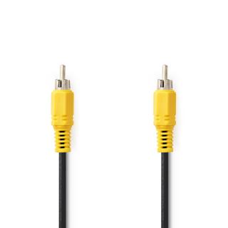 Kompozitní video kabel | RCA Zástrčka | RCA Zástrčka | Poniklované | 480p | 10.0 m | Kulatý | PVC | Černá | Label