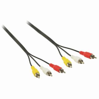 Kompozitní Videokabel | 3x RCA Zástrčka - 3x RCA Zástrčka | 1,5 m | Černá barva