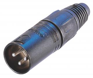 Konektor XLR Zástrčka Kov Černá