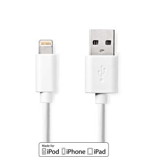 Lightning Kabel | USB 2.0 | Apple Lightning 8pinový | USB-A Zástrčka | 480 Mbps | Poniklované | 1.00 m | Kulatý | PVC | Bílá | Box
