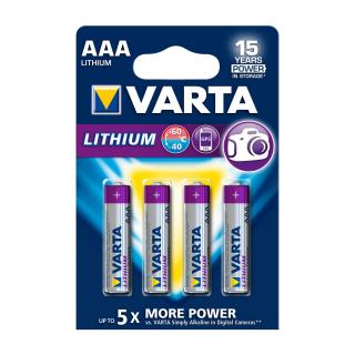 Lithiová baterie Varta Lithium AAA 1.5V, 4ks, VARTA-6103/4B