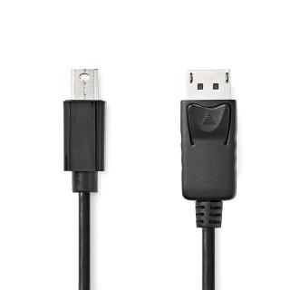 Mini DisplayPort kabel | DisplayPort 1.2 | Mini DisplayPort Zástrčka | DisplayPort Zástrčka | 21.6 Gbps | Poniklované | 1.00 m | Kulatý | PVC | Černá…