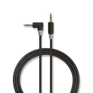 Nedis CABW22600AT10 propojovací audio kabel zástrčka jack 3.5mm - úhlová zástrčka jack 3.5mm, 1 m, antracit