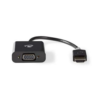 Nedis CCBW34900AT02 propojovací kabel zástrčka HDMI - zásuvka VGA + Jack 3.5mm, 0.2 m, antracit