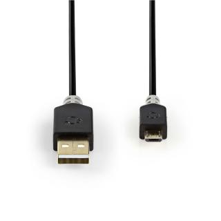 Nedis CCBW60500AT10 propojovací kabel USB 2.0 zástrčka USB A - zástrčka USB micro B, 1 m, antracit