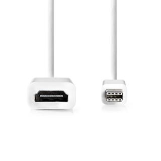 Nedis CCGB37650WT02 propojovací kabel zástrčka Mini DisplayPort - zásuvka HDMI, 0.2 m, bílá