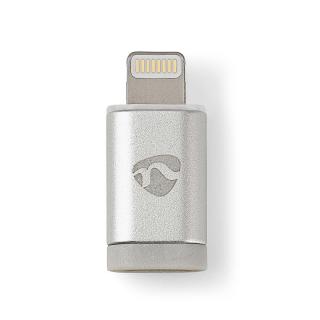 Nedis CCTB39901AL adaptér zástrčka Apple Lightning 8-pin - zásuvka USB Micro B, stříbrný