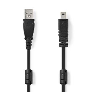 Nedis datový kabel k fotoaparátu Nikon, Panasonic zástrčka USB A - zástrčka UC-E6 8-pin, 2 m, černá (CCGL60810BK20)