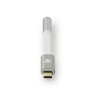 Nedis Fabritallic CCTB65950AL008 adaptér zástrčka USB-C - zásuvka Jack 3.5 mm, 8 cm, stříbrná