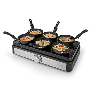 Nedis FCRA310FBK6 párty gril s WOK sadou pro 6 osob, 600 W, nastavení teploty