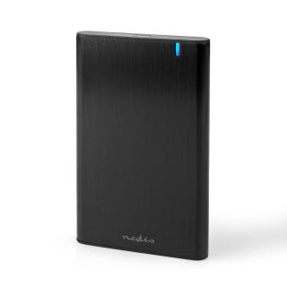 Nedis HDDE25410BK externí box pro pevný disk 2.5  SATA III, USB 3.1, hliník, černá