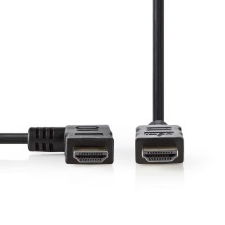 Nedis High Speed HDMI kabel zástrčka HDMI - úhlová levá zástrčka HDMI, 1.5 m, černá (CVGP34250BK15)