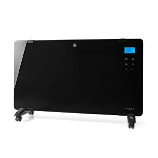 Nedis HTPL20FBK skleněný konvekční přímotop, LCD displej, 2000 W, černá