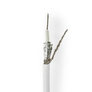 Nedis měděný koaxiální kabel RG58CU, 5.0 mm, 25 m, bílá (CSBG4025WT250)