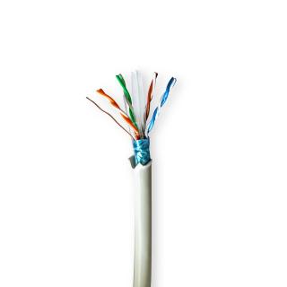Nedis měděný stíněný síťový kabel F/UTP Cat6 lanko šedý, 100 m (CCBG8526GY100)
