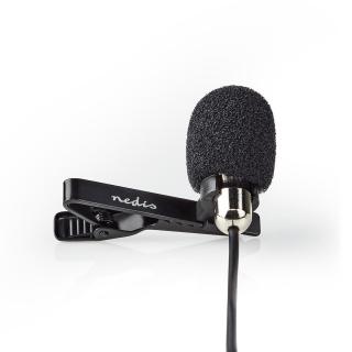 Nedis MICCJ105BK klopový konferenční mikrofon se svorkou, 3.5mm jack, kabel 1.8m, kovový