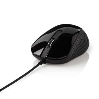Nedis MSWD300BK klasická USB myš, 1000 dpi, 3 tlačítka, černá