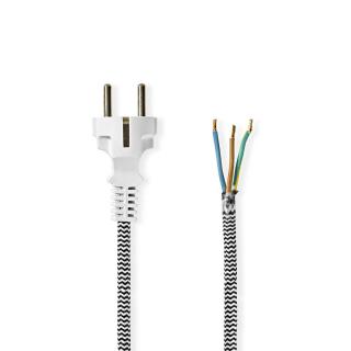 Nedis napájecí flexo kabel s opletením 3 x 1.5 mm 3.00 m (CEGL11930WT)