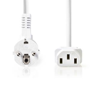 Nedis napájecí kabel zástrčka UNISCHUKO - IEC-320-C13 bílá, 2 m (CEGL10000WT20)