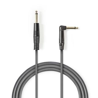 Nedis nesymetrický stereo audio kabel 6.35mm zástrčka - 6.35mm zástrčka úhlová, 1.5 m (COTH23005GY15)