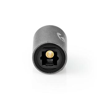 Nedis® Optický Audio Adaptér | Toslink Zásuvka - Toslink Zásuvka | Hliníkový | Šedý