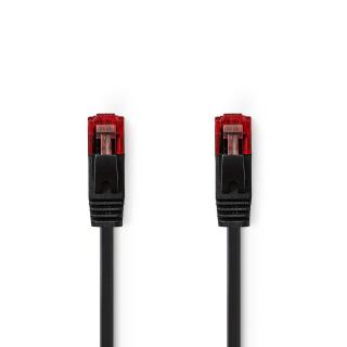 Nedis plochý síťový kabel UTP CAT6, zástrčka RJ45 - zástrčka RJ45, 1 m, černá (CCGP85215BK10)