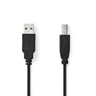 Nedis propojovací kabel USB 2.0 zástrčka USB A - zástrčka USB B, 10 W, 480 Mbps, 5 m, černá (CCGL60100BK50)