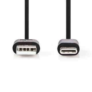 Nedis propojovací kabel USB 2.0 zástrčka USB A - zástrčka USB C, 0.1 m, černá (CCGP60600BK01)