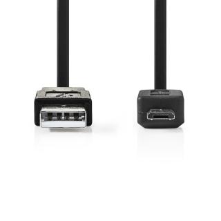 Nedis propojovací kabel USB 2.0 zástrčka USB A - zástrčka USB micro B, 1 m, černá (CCGP60505BK10)