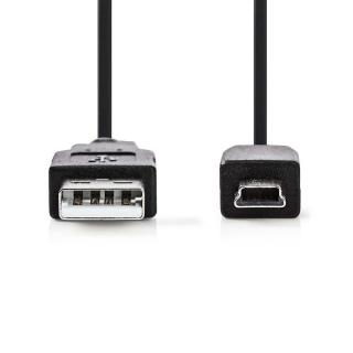 Nedis propojovací kabel USB 2.0 zástrčka USB A - zástrčka USB mini B 5-pin, 2 m (CCGP60300BK20)